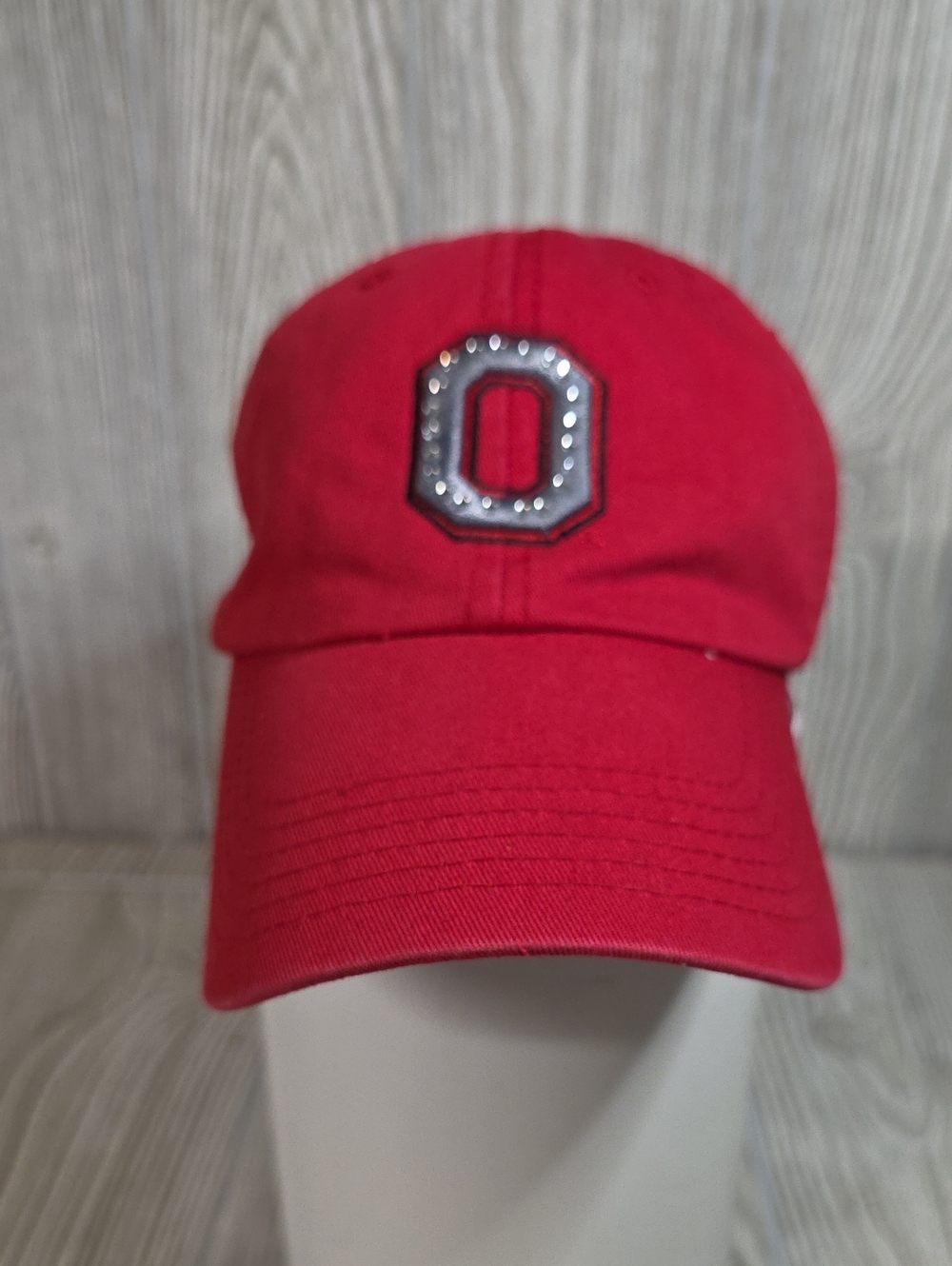 Fan Favorite Ohio State Buckeyes Crystal Embellished Block O Red Hat